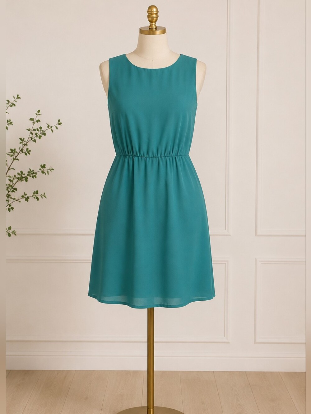 Forever 21 Emerald Green Sleeveless Midi Dress